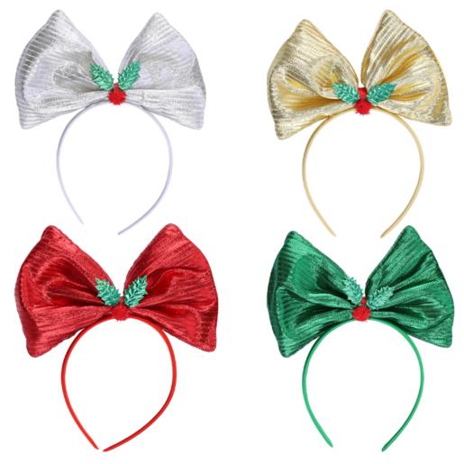 Bow And Holly Christmas Headband (Assorted Item – Supplied At Random)