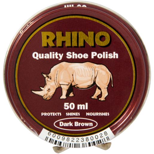 Rhino Dark Brown Shoe Polish 50ml
