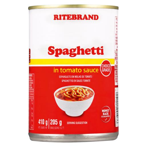 Ritebrand Spaghetti In Tomato Sauce Can 410g