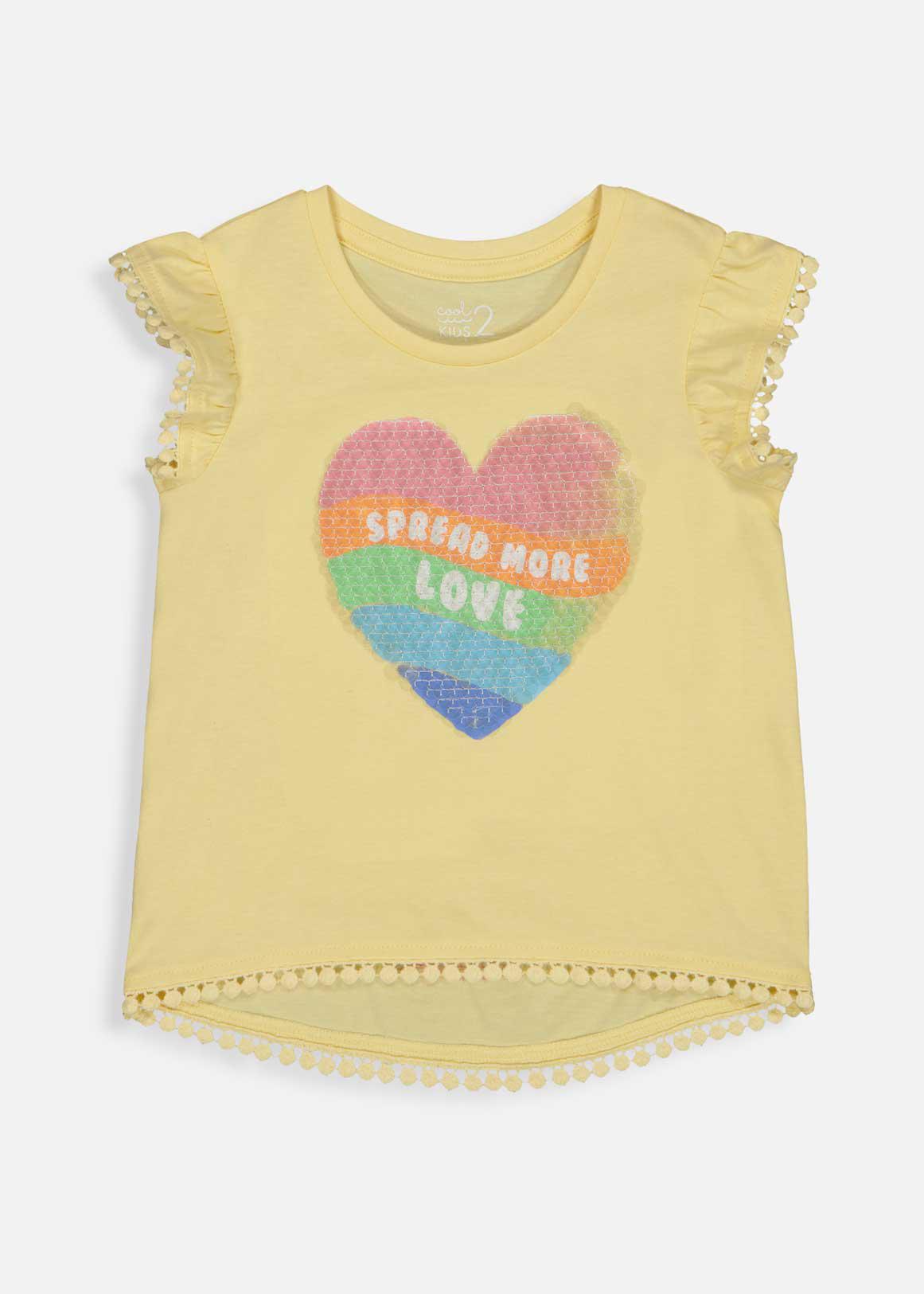 S22 HEART LACE EDGE T  YELLOW   3